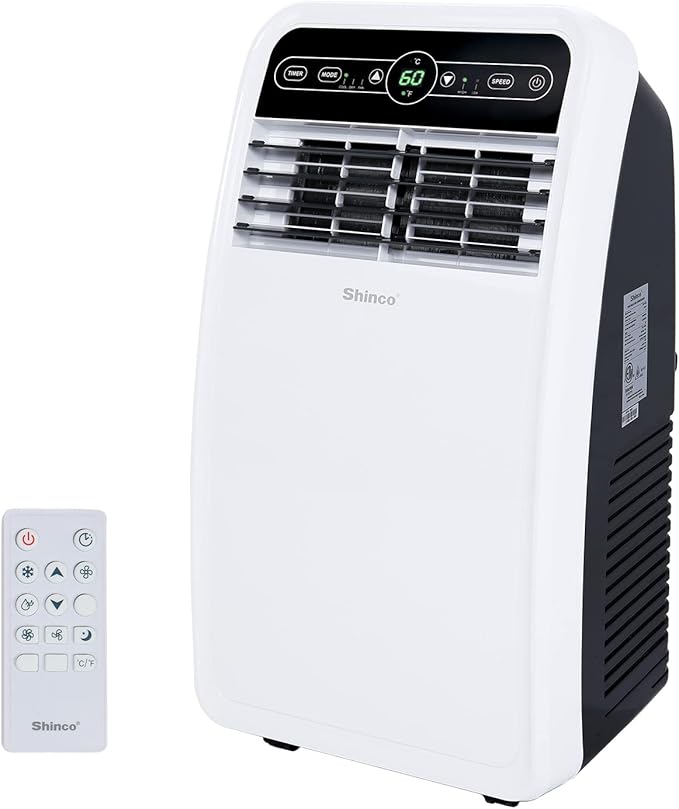 8,000 BTU Portable Air Conditioner, AC Unit with Built-in Cool, Dehumidifier & Fan Modes for Room up to 350 sq.ft, Conditioner Remote Control, 24 Hour Timer, Installation Kit