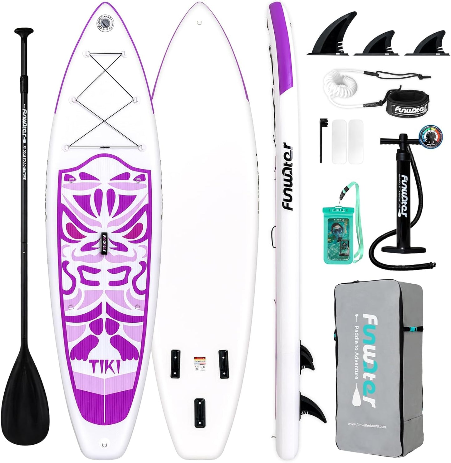Inflatable Ultra-Light Stand Up Paddle Board for All Skill Levels with Premium SUP Paddleboard Accessories,Non-Slip Comfort Deck for Youth & Adults