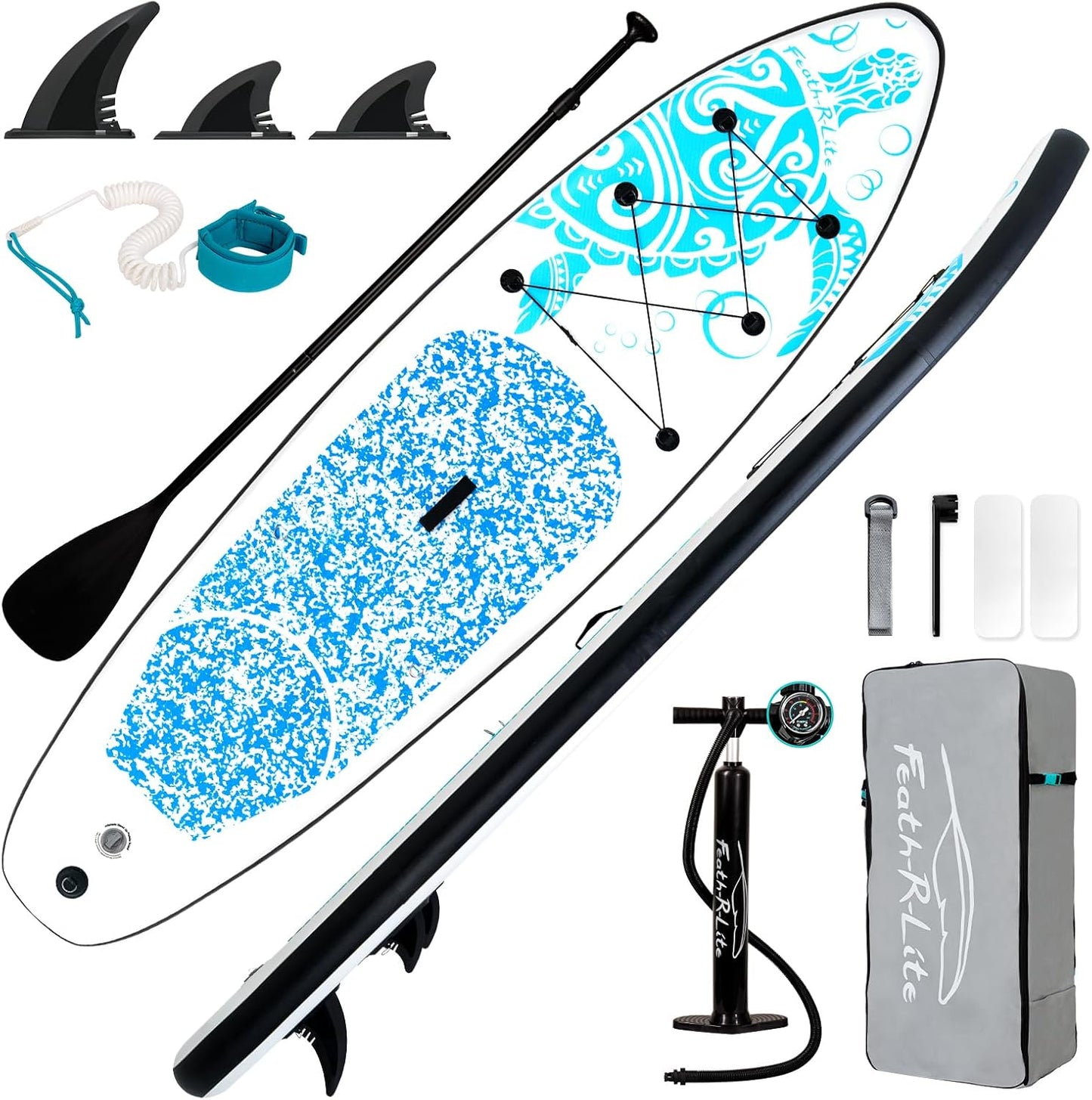 Inflatable Ultra-Light 10'×30''/10'6''×33'' Stand Up Paddle Board for All Skill Levels with Premium SUP Paddleboard Accessories,Non-Slip Comfort Deck for Youth & Adults