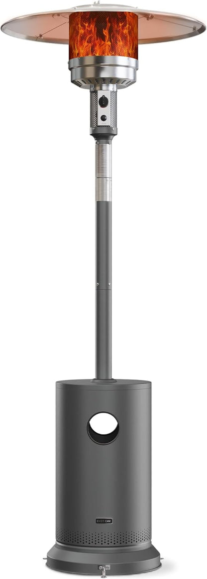 50,000 BTU Patio Heater for Outdoor Use With Round Table Design, Double-Layer Stainless Steel Burner and Wheels, Outdoor Patio Heater for Home and Commercial, Bronze, 31.9" x 31.9" x 86.6"