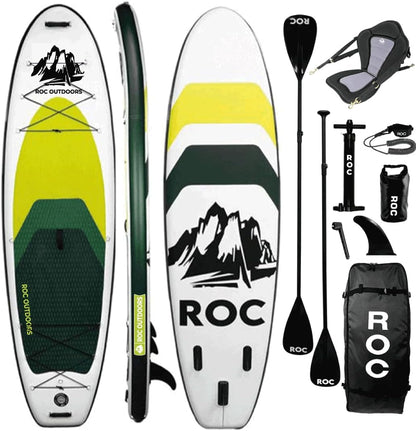 Inflatable Stand Up Paddle Board 10' 6" with Premium SUP Paddle Board Accessories, Wide Stable Design, Non-Slip Comfort Deck for Youth & Adults