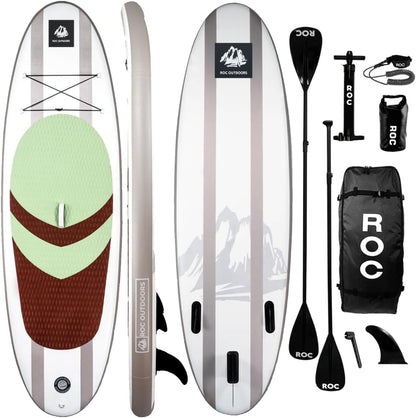 Roc Inflatable Stand Up Paddle Board with Premium SUP Paddle Board Accessories, Wide Stable Design, Non-Slip Comfort Deck for Youth & Adults