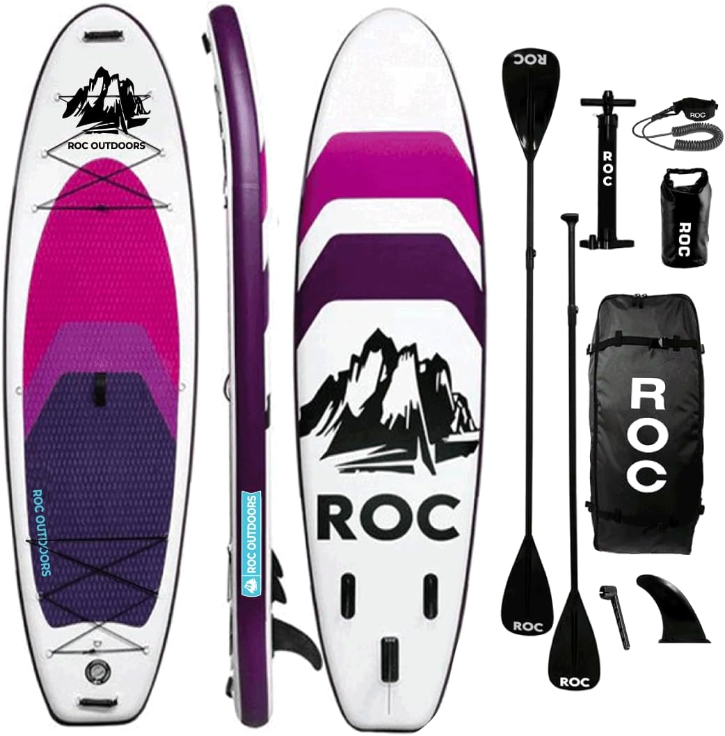 Inflatable Stand Up Paddle Board 10' 6" with Premium SUP Paddle Board Accessories, Wide Stable Design, Non-Slip Comfort Deck for Youth & Adults