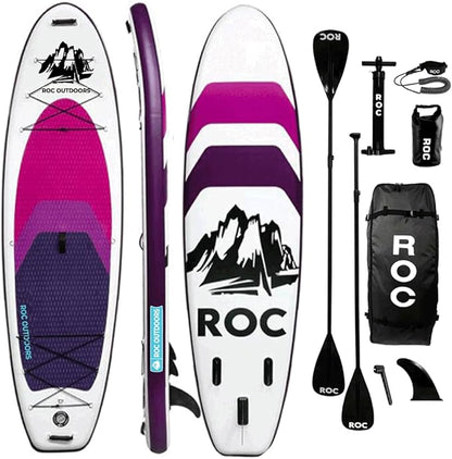 Inflatable Stand Up Paddle Board 10' 6" with Premium SUP Paddle Board Accessories, Wide Stable Design, Non-Slip Comfort Deck for Youth & Adults