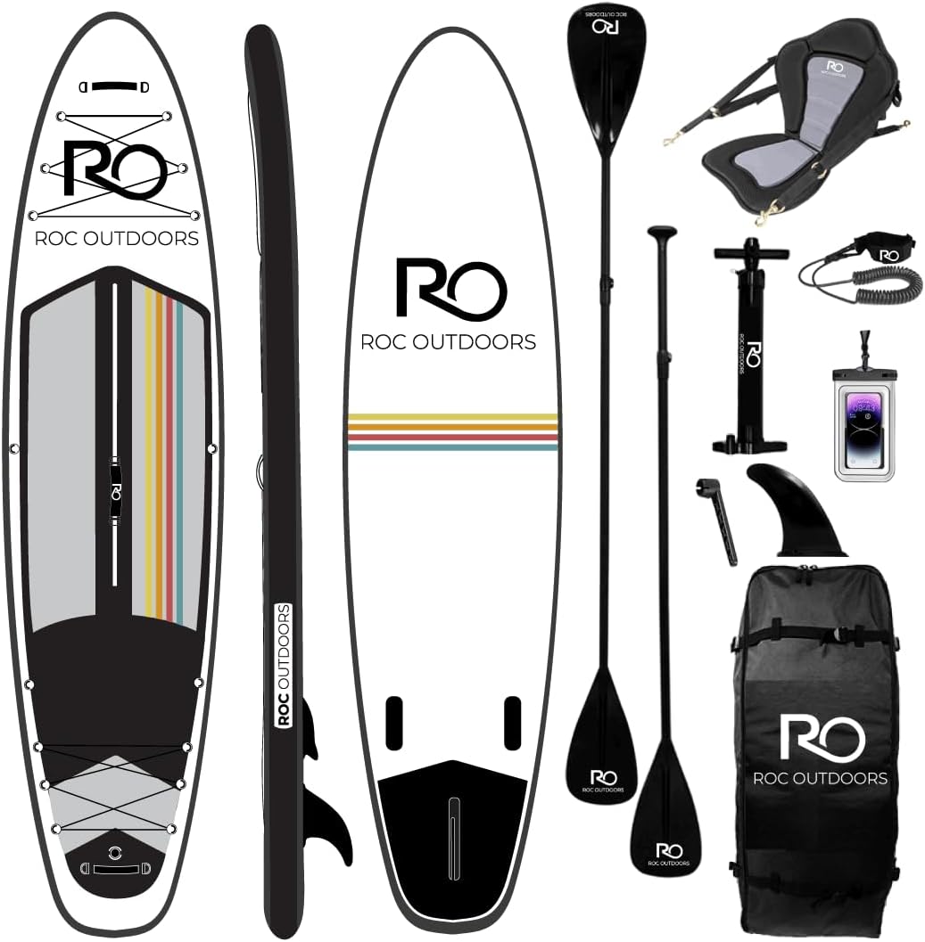 Inflatable Stand Up Paddle Board 10' 6" with Premium SUP Paddle Board Accessories, Wide Stable Design, Non-Slip Comfort Deck for Youth & Adults