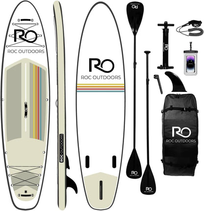 Inflatable Stand Up Paddle Board 10' 6" with Premium SUP Paddle Board Accessories, Wide Stable Design, Non-Slip Comfort Deck for Youth & Adults