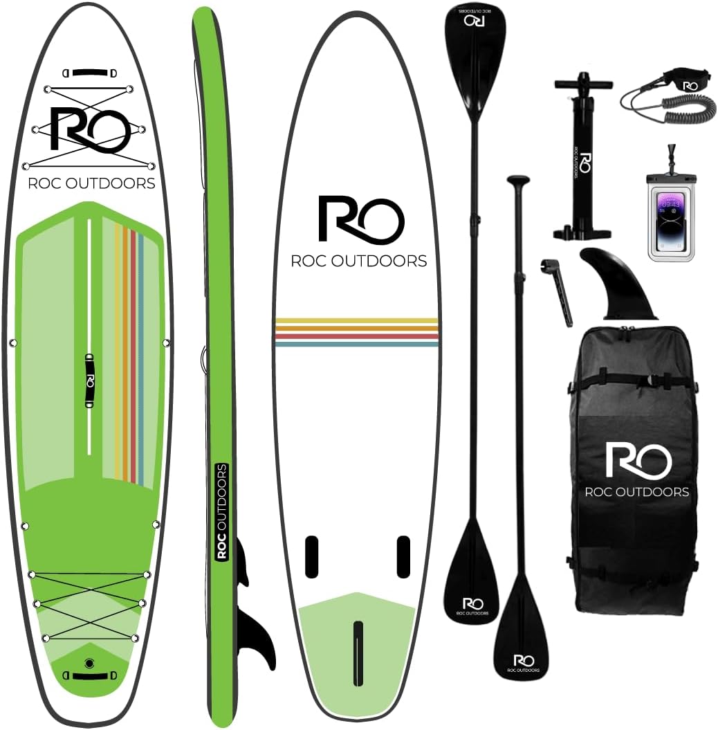 Inflatable Stand Up Paddle Board 10' 6" with Premium SUP Paddle Board Accessories, Wide Stable Design, Non-Slip Comfort Deck for Youth & Adults