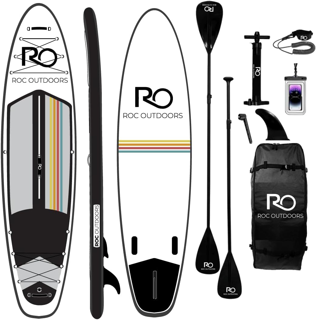 Inflatable Stand Up Paddle Board 10' 6" with Premium SUP Paddle Board Accessories, Wide Stable Design, Non-Slip Comfort Deck for Youth & Adults
