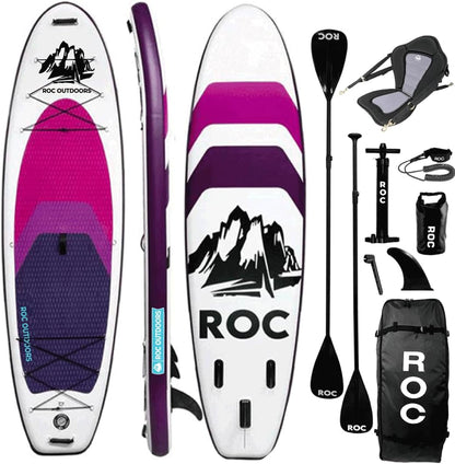 Inflatable Stand Up Paddle Board 10' 6" with Premium SUP Paddle Board Accessories, Wide Stable Design, Non-Slip Comfort Deck for Youth & Adults