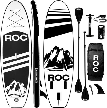 Roc Inflatable Stand Up Paddle Board with Premium SUP Paddle Board Accessories, Wide Stable Design, Non-Slip Comfort Deck for Youth & Adults