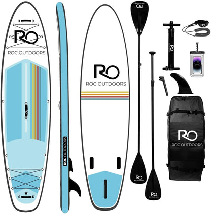 Inflatable Stand Up Paddle Board 10' 6" with Premium SUP Paddle Board Accessories, Wide Stable Design, Non-Slip Comfort Deck for Youth & Adults