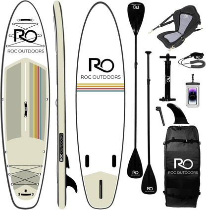 Inflatable Stand Up Paddle Board 10' 6" with Premium SUP Paddle Board Accessories, Wide Stable Design, Non-Slip Comfort Deck for Youth & Adults