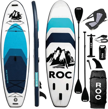 Inflatable Stand Up Paddle Board 10' 6" with Premium SUP Paddle Board Accessories, Wide Stable Design, Non-Slip Comfort Deck for Youth & Adults