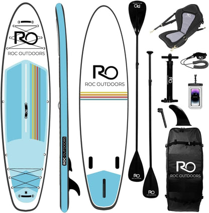 Inflatable Stand Up Paddle Board 10' 6" with Premium SUP Paddle Board Accessories, Wide Stable Design, Non-Slip Comfort Deck for Youth & Adults
