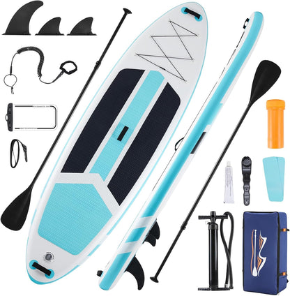 Inflatable Stand Up Paddle Board for All Skill Levels - Portable SUP Paddleboard with Premium Accessories, Durable Construction & Non-Slip Deck for Water Sports Adventures