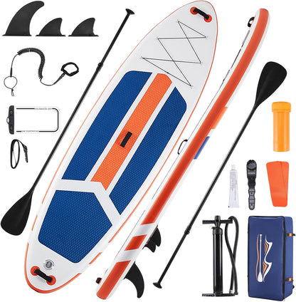 Inflatable Stand Up Paddle Board for All Skill Levels - Portable SUP Paddleboard with Premium Accessories, Durable Construction & Non-Slip Deck for Water Sports Adventures