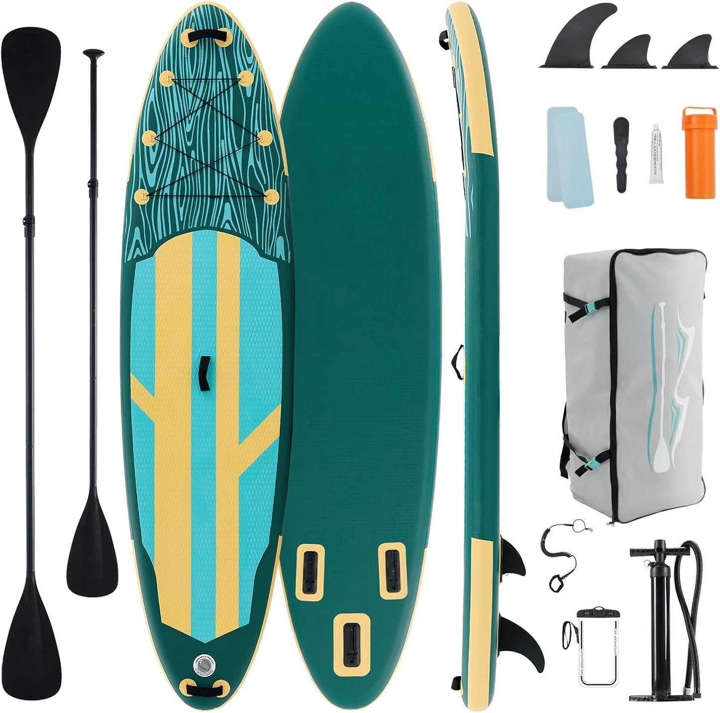 Inflatable Stand Up Paddle Board with Premium SUP Paddleboard Accessories,2-in-1 Paddle,Wide Stable Design,Non-Slip Comfort Deck for Adults & Youth of All Skill Levels