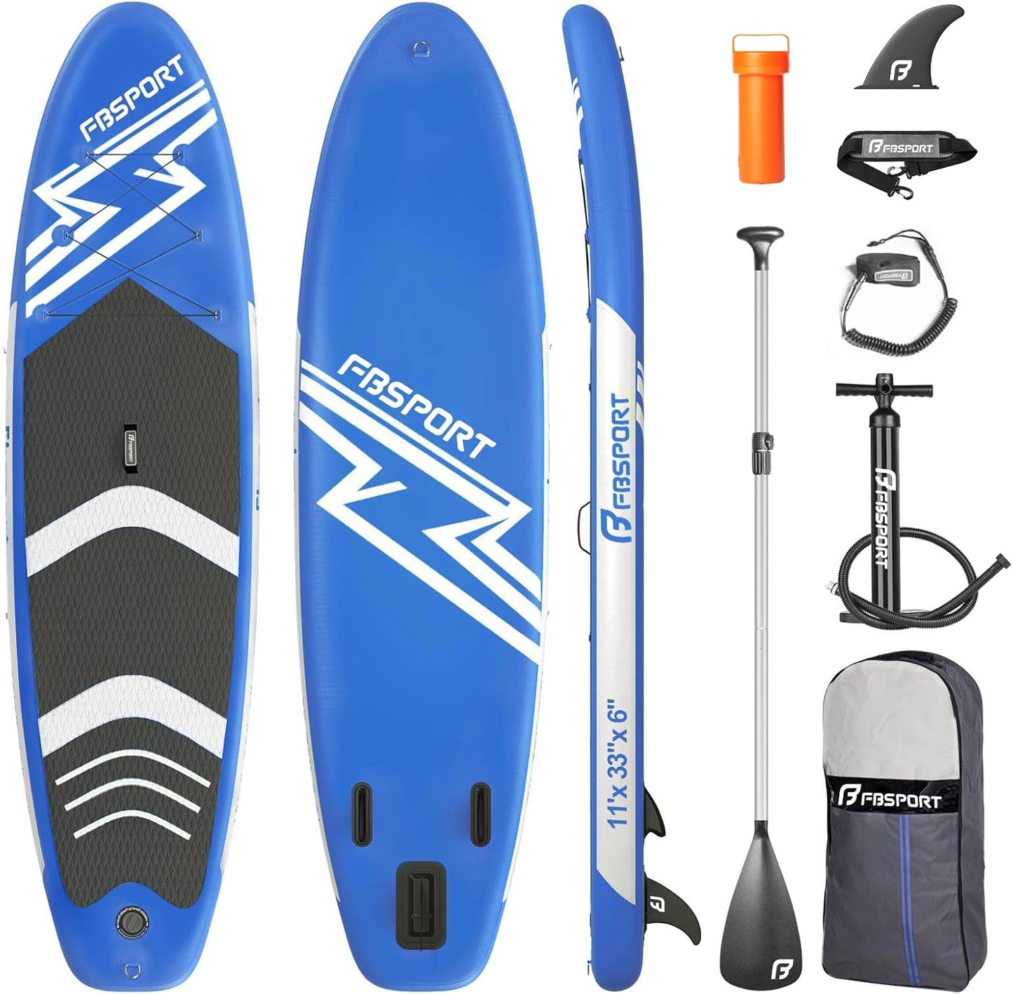 11' Premium Stand Up Paddle Board, Yoga Board with SUP Accessories & Carry Bag | Wide Stance, Surf Control, Non-Slip Deck, Leash, Paddle and Pump for Youth & Adult
