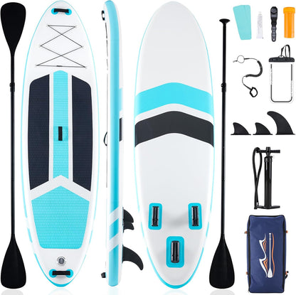 Inflatable Stand Up Paddle Board with Premium SUP Paddleboard Accessories,2-in-1 Paddle,Wide Stable Design,Non-Slip Comfort Deck for Adults & Youth of All Skill Levels