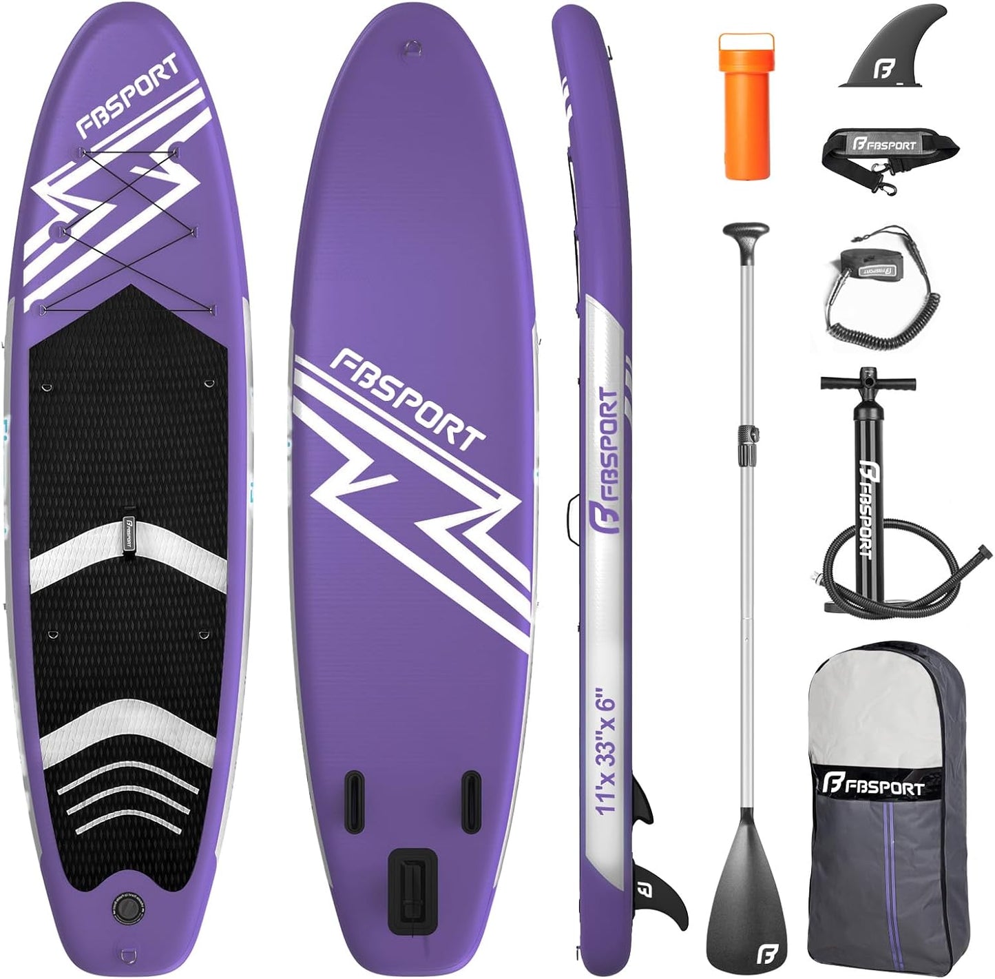 11' Premium Stand Up Paddle Board, Yoga Board with SUP Accessories & Carry Bag | Wide Stance, Surf Control, Non-Slip Deck, Leash, Paddle and Pump for Youth & Adult