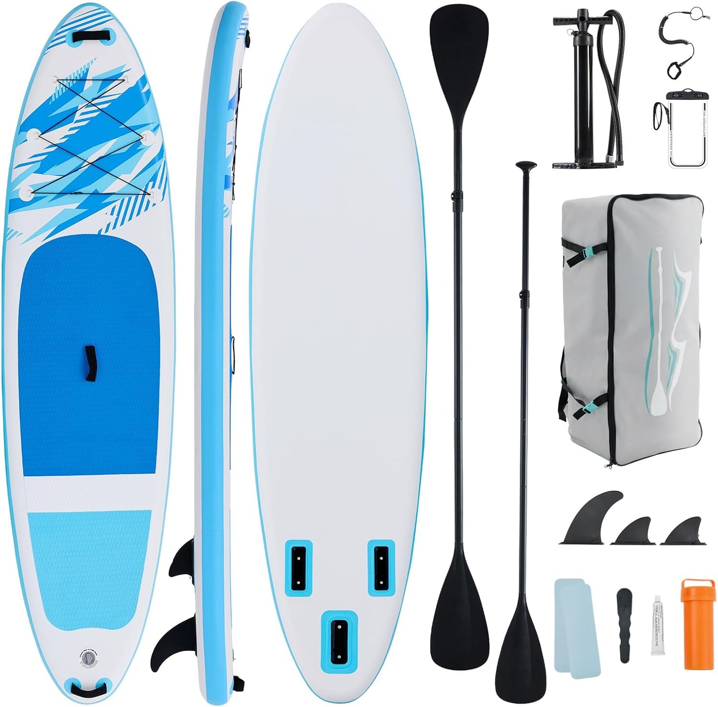 Inflatable Stand Up Paddle Board for All Skill Levels - Portable SUP Paddleboard with Premium Accessories, Durable Construction & Non-Slip Deck for Water Sports Adventures