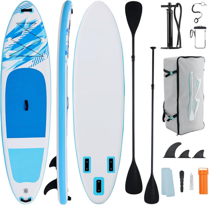 Inflatable Stand Up Paddle Board for All Skill Levels - Portable SUP Paddleboard with Premium Accessories, Durable Construction & Non-Slip Deck for Water Sports Adventures