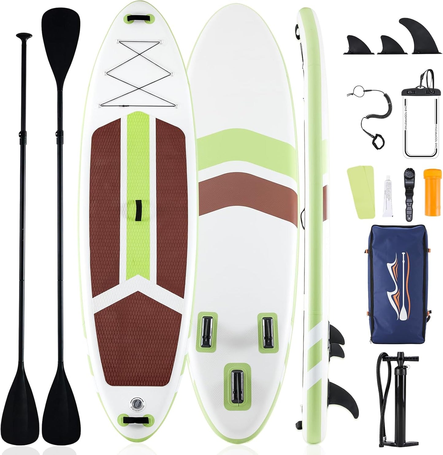 Inflatable Stand Up Paddle Board with Premium SUP Paddleboard Accessories,2-in-1 Paddle,Wide Stable Design,Non-Slip Comfort Deck for Adults & Youth of All Skill Levels