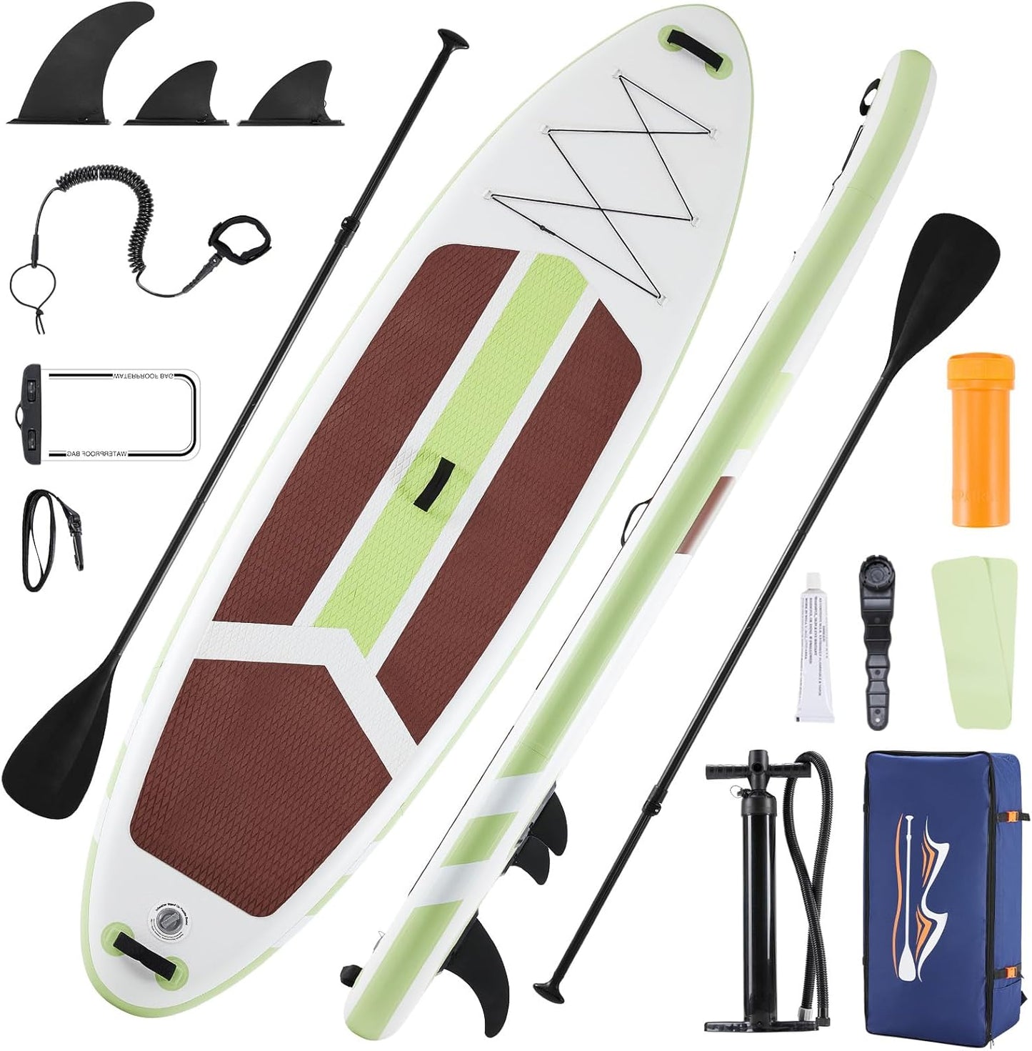 Inflatable Stand Up Paddle Board for All Skill Levels - Portable SUP Paddleboard with Premium Accessories, Durable Construction & Non-Slip Deck for Water Sports Adventures