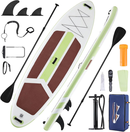 Inflatable Stand Up Paddle Board for All Skill Levels - Portable SUP Paddleboard with Premium Accessories, Durable Construction & Non-Slip Deck for Water Sports Adventures