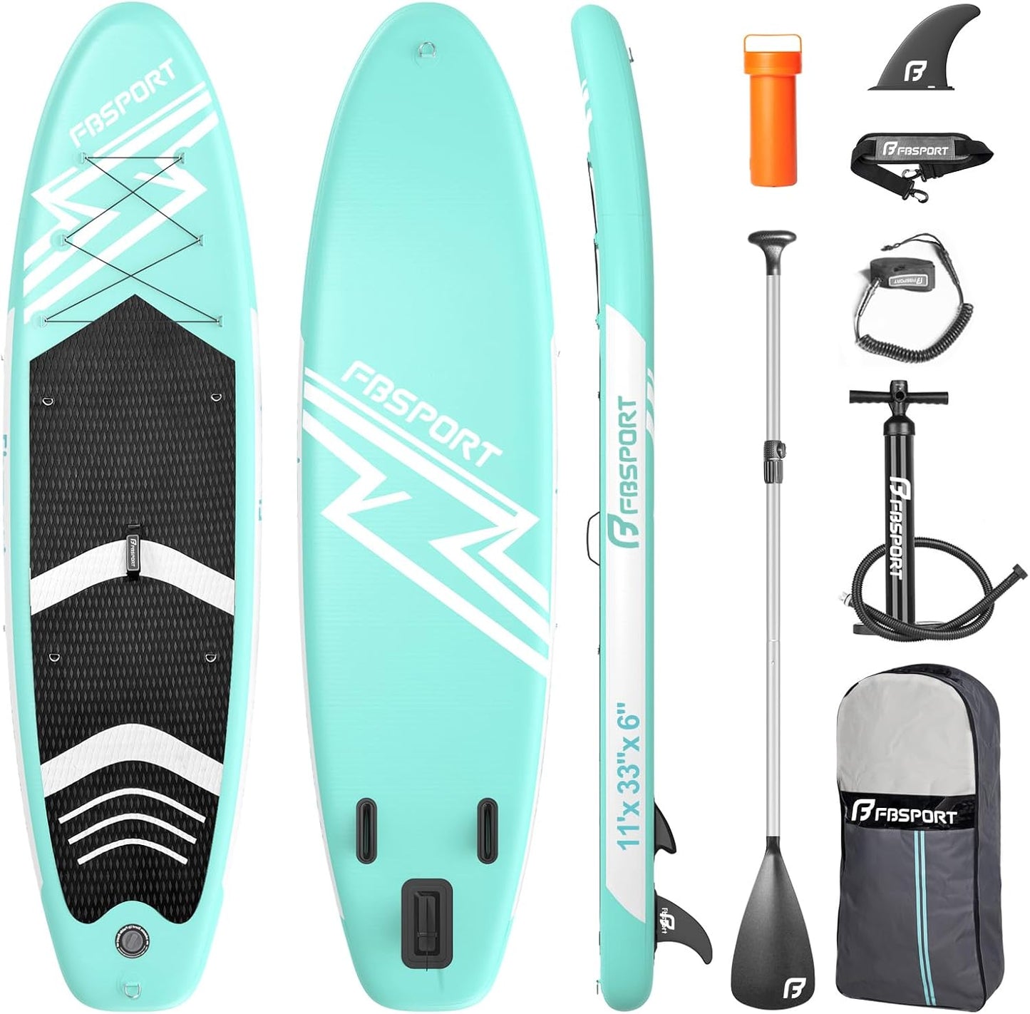 11' Premium Stand Up Paddle Board, Yoga Board with SUP Accessories & Carry Bag | Wide Stance, Surf Control, Non-Slip Deck, Leash, Paddle and Pump for Youth & Adult