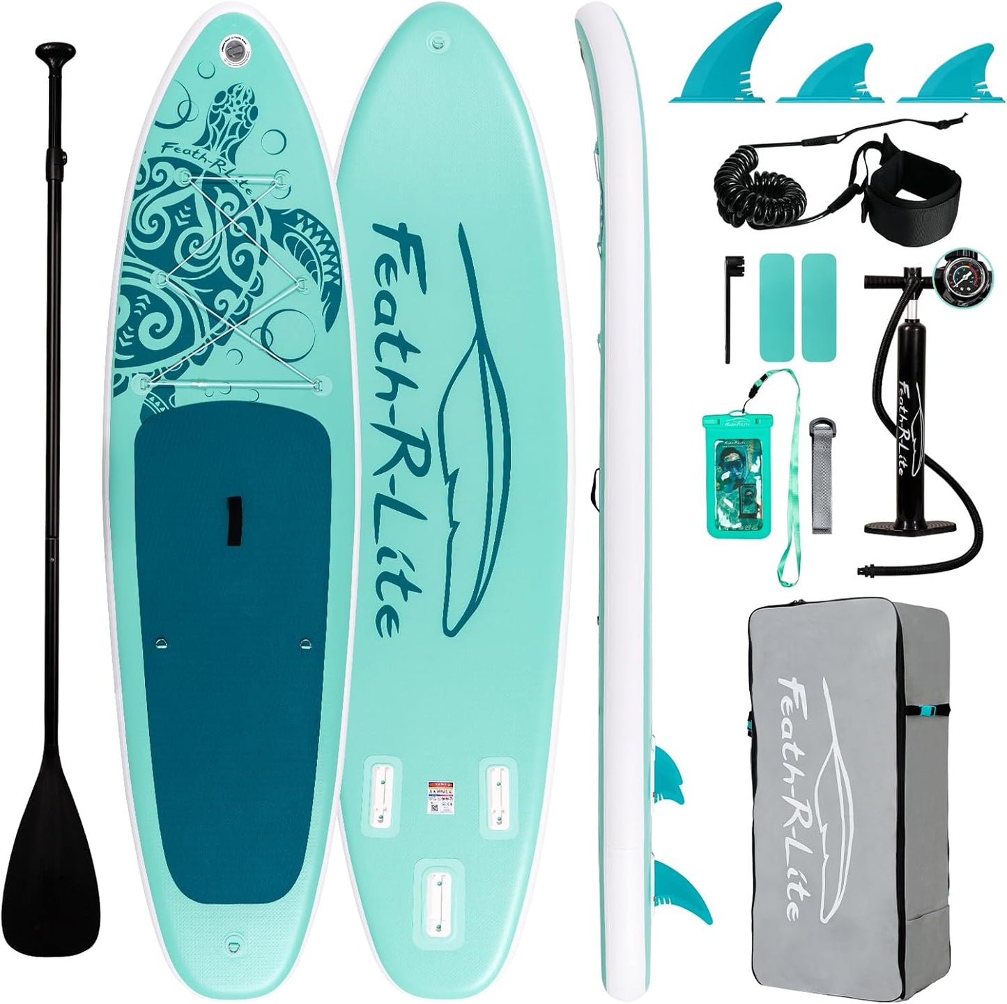Inflatable Ultra-Light 10'×30''/10'6''×33'' Stand Up Paddle Board for All Skill Levels with Premium SUP Paddleboard Accessories,Non-Slip Comfort Deck for Youth & Adults
