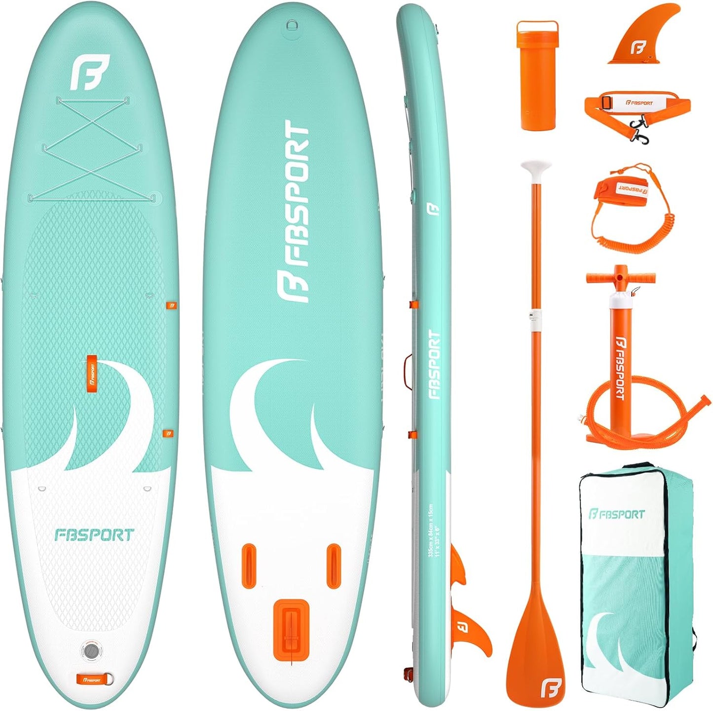 11' Premium Stand Up Paddle Board, Yoga Board with SUP Accessories & Carry Bag | Wide Stance, Surf Control, Non-Slip Deck, Leash, Paddle and Pump for Youth & Adult