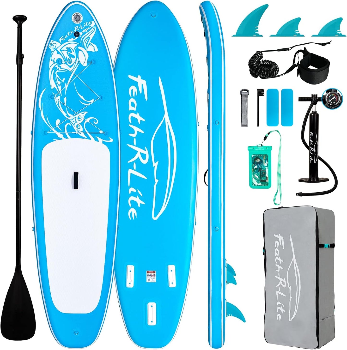 Inflatable Ultra-Light 10'×30''/10'6''×33'' Stand Up Paddle Board for All Skill Levels with Premium SUP Paddleboard Accessories,Non-Slip Comfort Deck for Youth & Adults