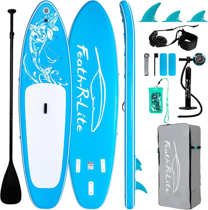 Inflatable Ultra-Light 10'×30''/10'6''×33'' Stand Up Paddle Board for All Skill Levels with Premium SUP Paddleboard Accessories,Non-Slip Comfort Deck for Youth & Adults
