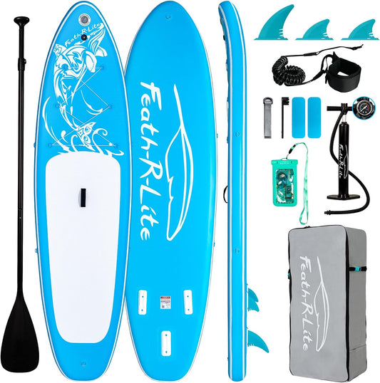 Inflatable Ultra-Light 10'×30''/10'6''×33'' Stand Up Paddle Board for All Skill Levels with Premium SUP Paddleboard Accessories,Non-Slip Comfort Deck for Youth & Adults