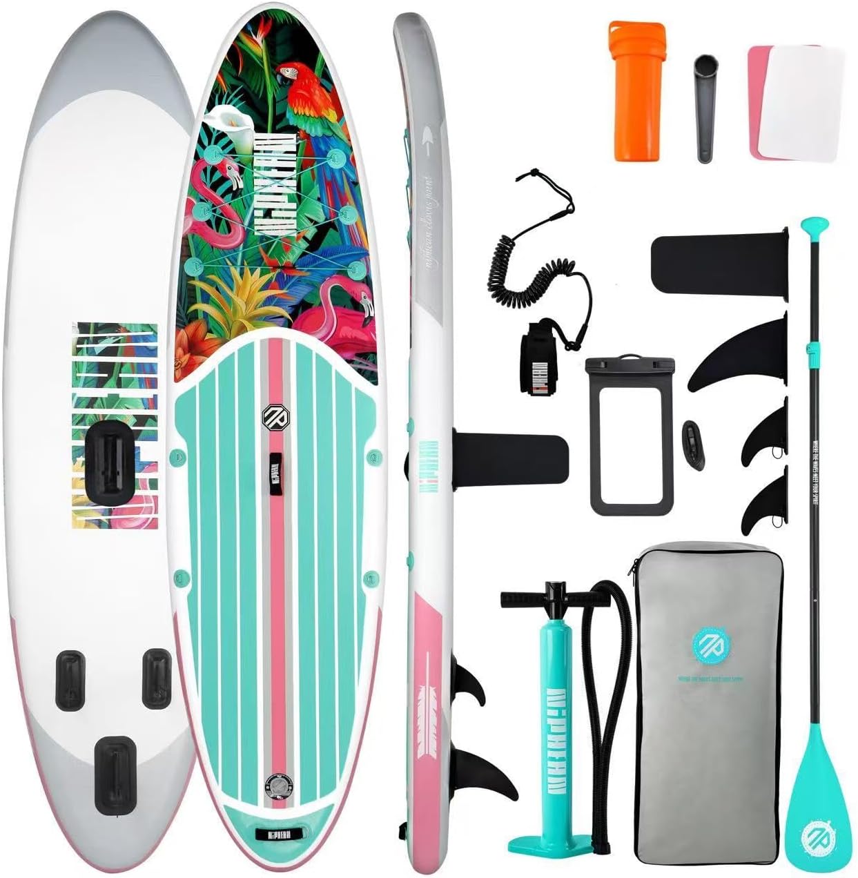 Inflatable Stand Up Paddle Board with SUP Accessories, Anti-Slip EVA Deck, 10’6’’ Inflatable Paddle Boards for Adults & Youth of All Skill Levels