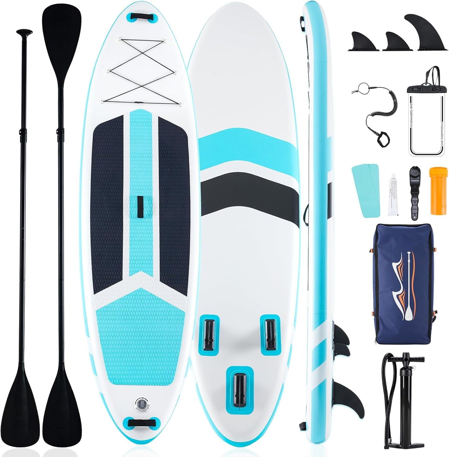 Inflatable Stand Up Paddle Board with Premium SUP Paddleboard Accessories,2-in-1 Paddle,Wide Stable Design,Non-Slip Comfort Deck for Adults & Youth of All Skill Levels