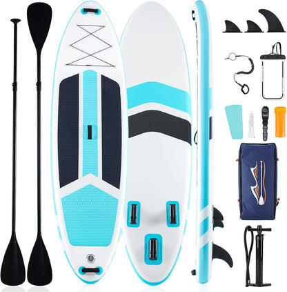 Inflatable Stand Up Paddle Board with Premium SUP Paddleboard Accessories,2-in-1 Paddle,Wide Stable Design,Non-Slip Comfort Deck for Adults & Youth of All Skill Levels