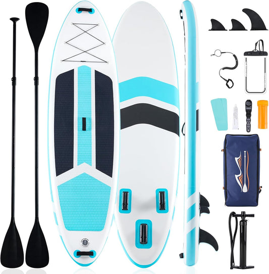 Inflatable Stand Up Paddle Board with Premium SUP Paddleboard Accessories,2-in-1 Paddle,Wide Stable Design,Non-Slip Comfort Deck for Adults & Youth of All Skill Levels