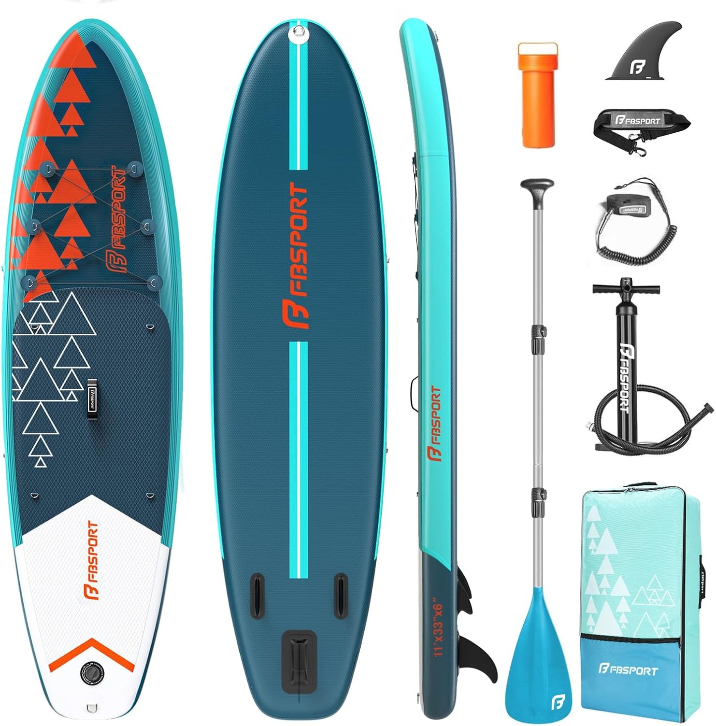 11' Premium Stand Up Paddle Board, Yoga Board with SUP Accessories & Carry Bag | Wide Stance, Surf Control, Non-Slip Deck, Leash, Paddle and Pump for Youth & Adult
