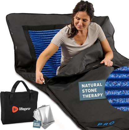 Infrared Sauna Blanket for Detox & Relaxation – Low EMF Carbon Fiber Heating, 9 Temp Levels, 5 Colors – Portable Sauna Blanket Infrared with Waterproof Interior & Carry Bag