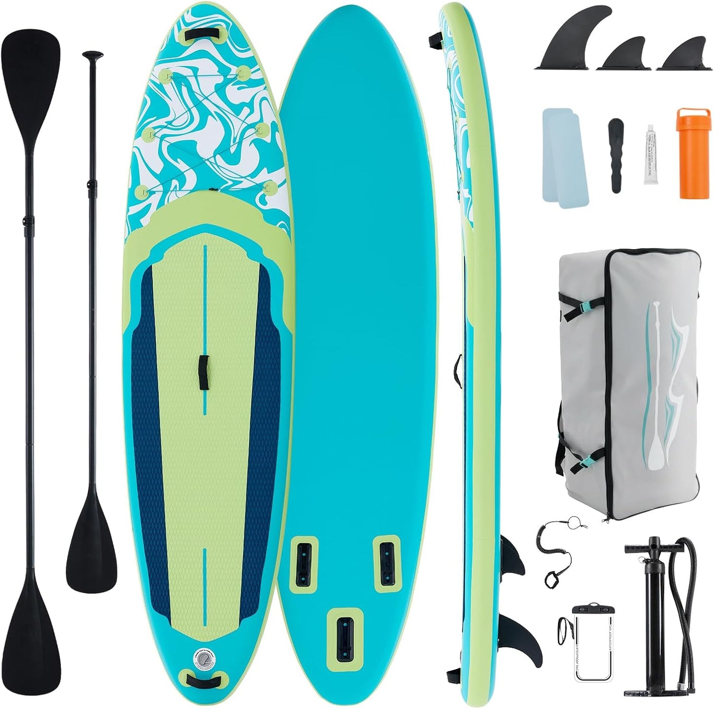 Inflatable Stand Up Paddle Board with Premium SUP Paddleboard Accessories,2-in-1 Paddle,Wide Stable Design,Non-Slip Comfort Deck for Adults & Youth of All Skill Levels