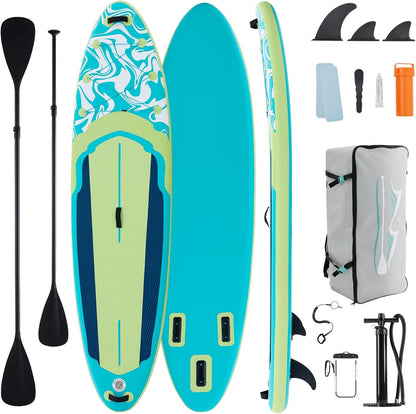 Inflatable Stand Up Paddle Board with Premium SUP Paddleboard Accessories,2-in-1 Paddle,Wide Stable Design,Non-Slip Comfort Deck for Adults & Youth of All Skill Levels