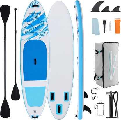 Inflatable Stand Up Paddle Board with Premium SUP Paddleboard Accessories,2-in-1 Paddle,Wide Stable Design,Non-Slip Comfort Deck for Adults & Youth of All Skill Levels