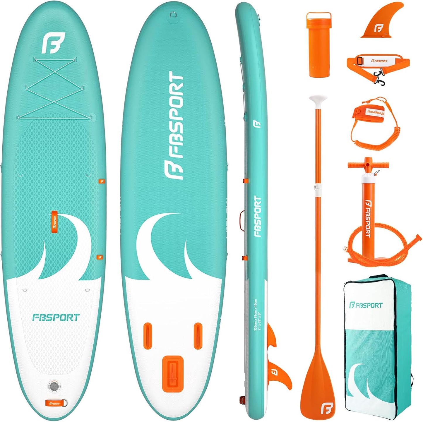 11' Premium Stand Up Paddle Board, Yoga Board with SUP Accessories & Carry Bag | Wide Stance, Surf Control, Non-Slip Deck, Leash, Paddle and Pump for Youth & Adult