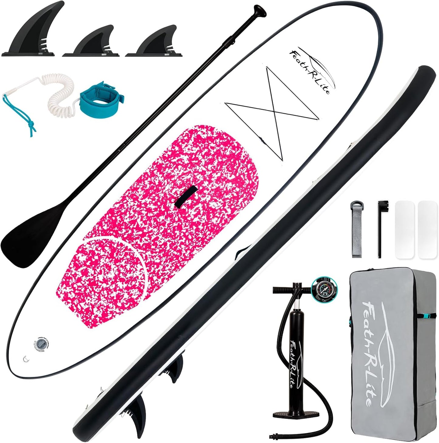 Inflatable Ultra-Light 10'×30''/10'6''×33'' Stand Up Paddle Board for All Skill Levels with Premium SUP Paddleboard Accessories,Non-Slip Comfort Deck for Youth & Adults
