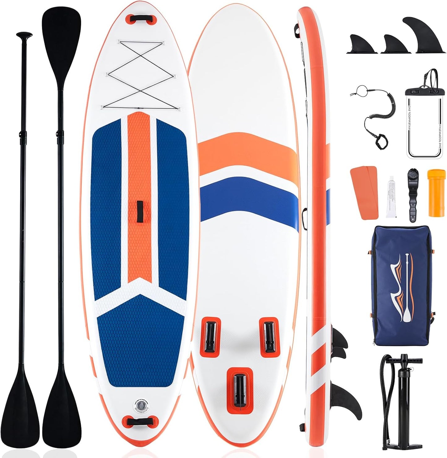 Inflatable Stand Up Paddle Board with Premium SUP Paddleboard Accessories,2-in-1 Paddle,Wide Stable Design,Non-Slip Comfort Deck for Adults & Youth of All Skill Levels