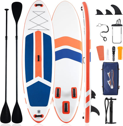 Inflatable Stand Up Paddle Board with Premium SUP Paddleboard Accessories,2-in-1 Paddle,Wide Stable Design,Non-Slip Comfort Deck for Adults & Youth of All Skill Levels