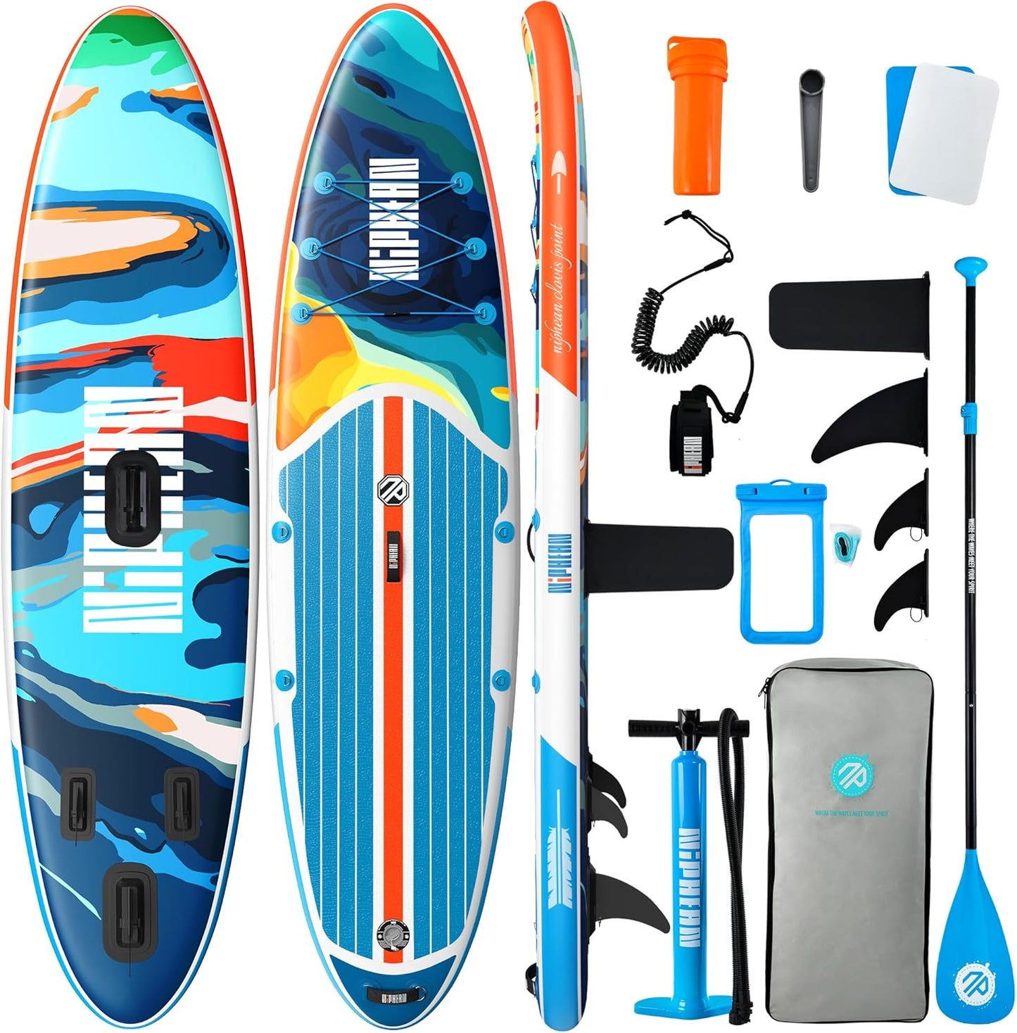 Inflatable Stand Up Paddle Board with SUP Accessories, Anti-Slip EVA Deck, 10’6’’ Inflatable Paddle Boards for Adults & Youth of All Skill Levels