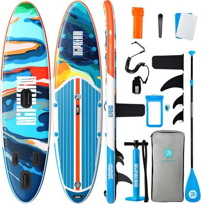 Inflatable Stand Up Paddle Board with SUP Accessories, Anti-Slip EVA Deck, 10’6’’ Inflatable Paddle Boards for Adults & Youth of All Skill Levels